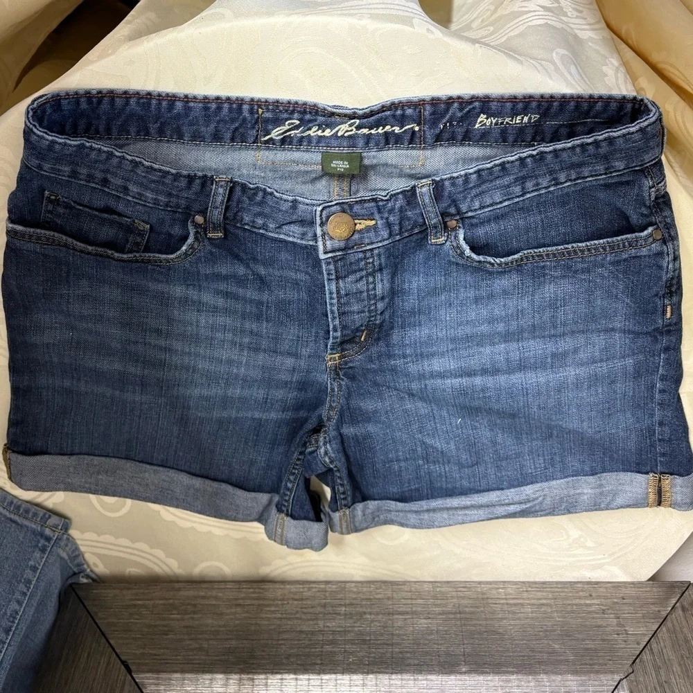 Eddie Bauer Dark Blue boyfriend Denim Shorts